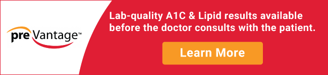Lab-quality A1C & lipid results available before the doctor consults with the patient.